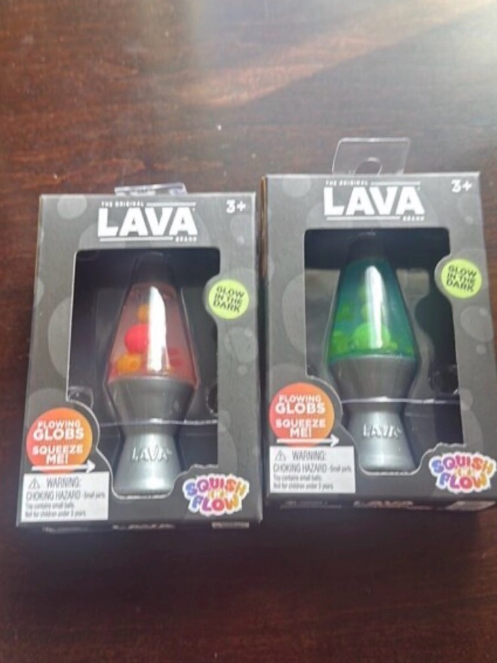 LAVA Squish & Flow Kids Lava Lamp Toy - Red and Green